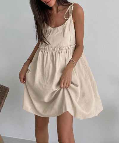 Claudia - Simple Fold Vest Mini Dress