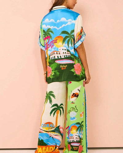 Cassy - Holiday Style Print Two-Piece Set