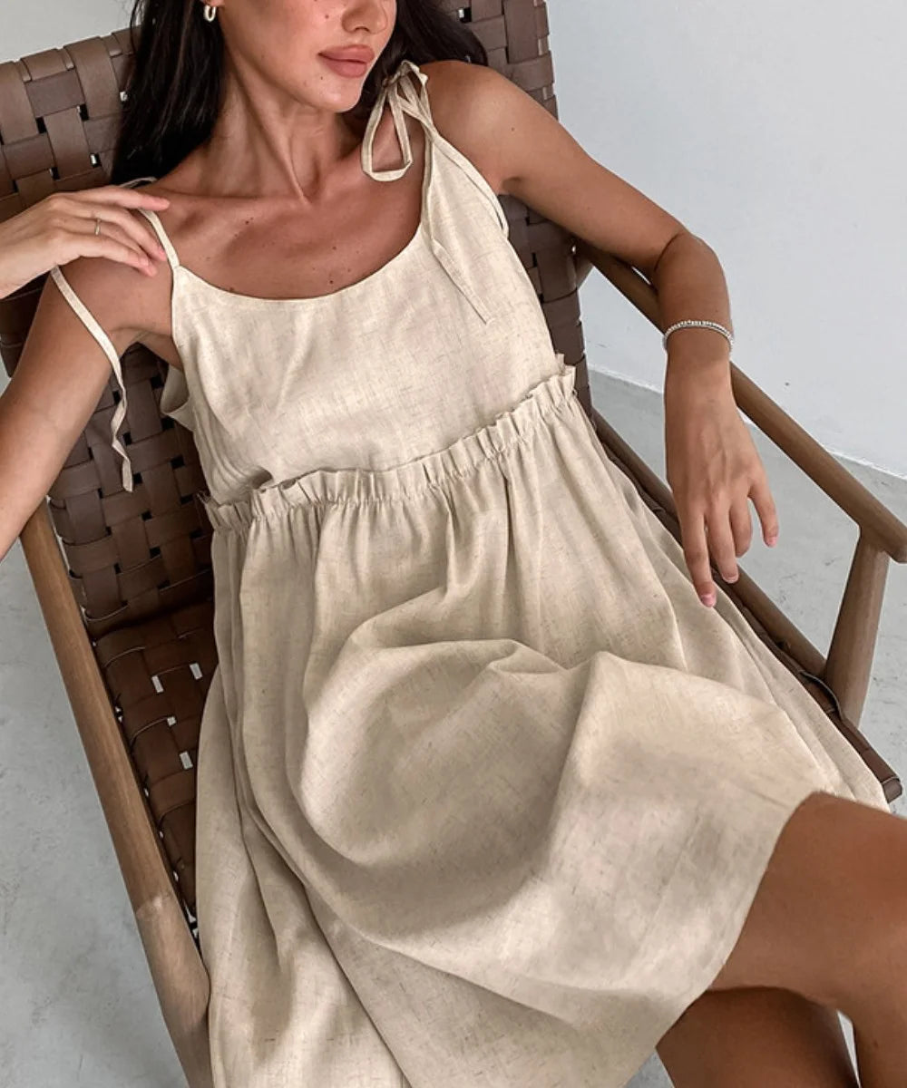Claudia - Simple Fold Vest Mini Dress