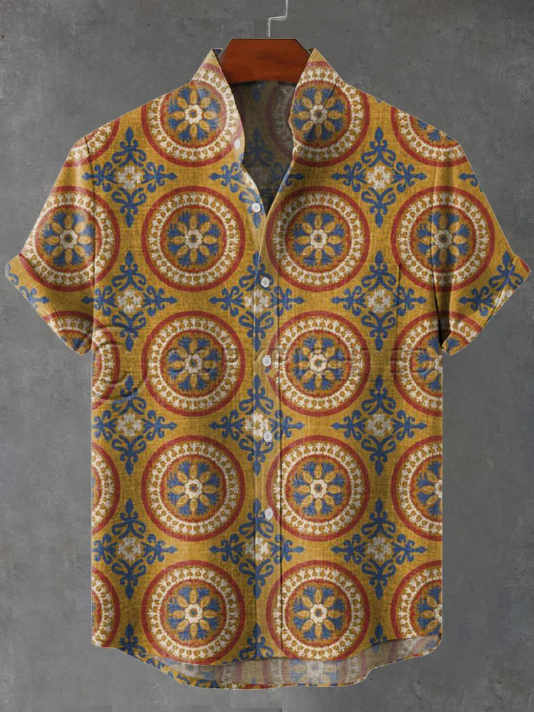 Alexander Classic Vintage Carpet Pattern Print Casual Shirt