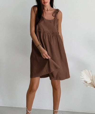 Claudia - Simple Fold Vest Mini Dress