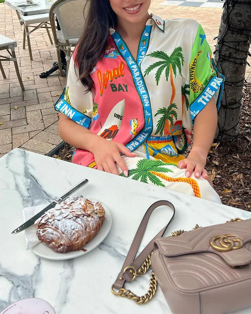 Cassy - Holiday Style Print Two-Piece Set