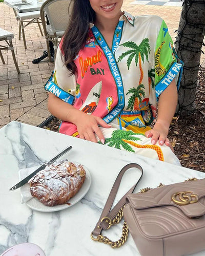 Cassy - Holiday Style Print Two-Piece Set