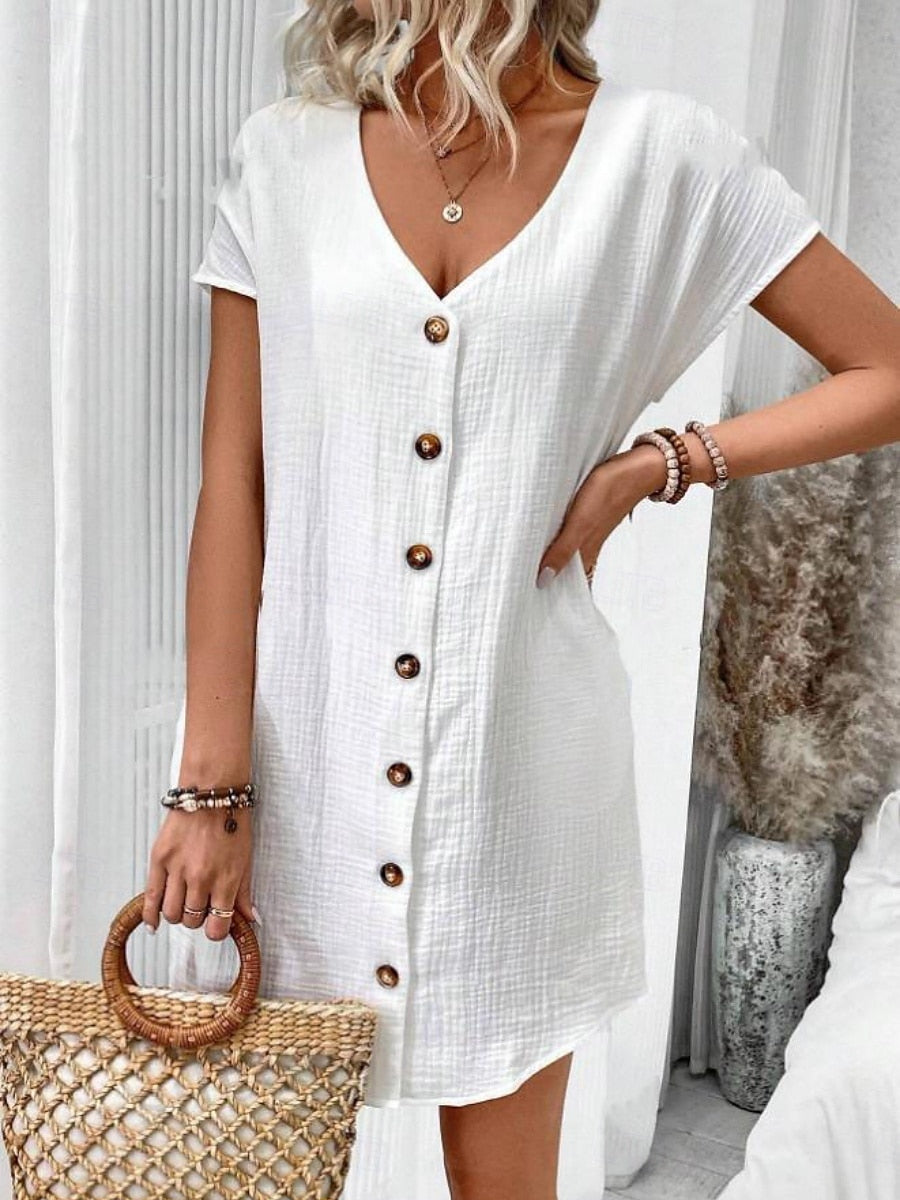 Elise - Cotton Linen Mini Dress