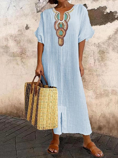 Faith - Casual Cotton Linen Maxi Dress