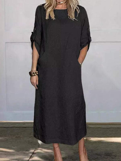 Ariana - Comfortable linen pocket dress for women