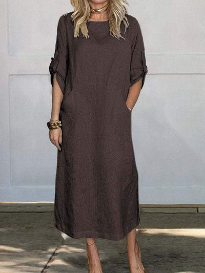 Ariana - Comfortable linen pocket dress for women