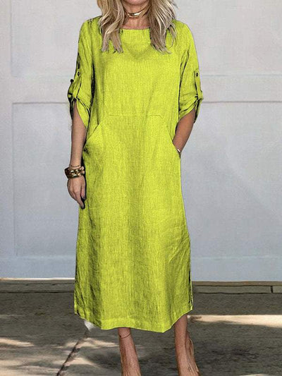 Ariana - Comfortable linen pocket dress for women