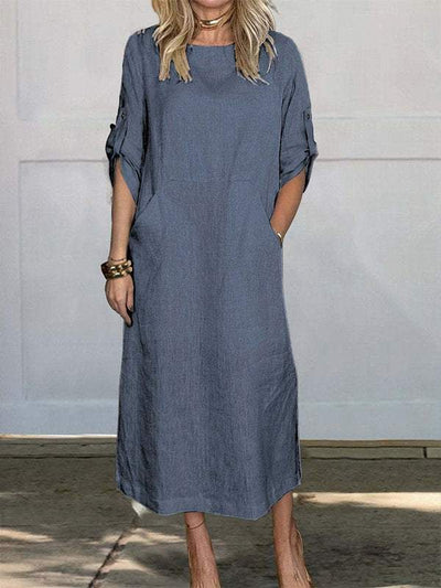 Ariana - Comfortable linen pocket dress for women