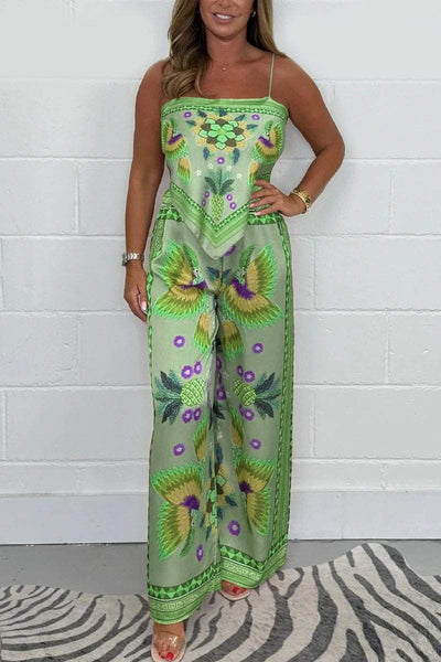 Bailey - Scarf and trousers set with parrot pattern for women