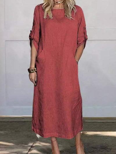 Ariana - Comfortable linen pocket dress for women
