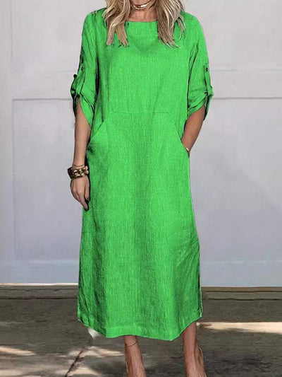 Ariana - Comfortable linen pocket dress for women