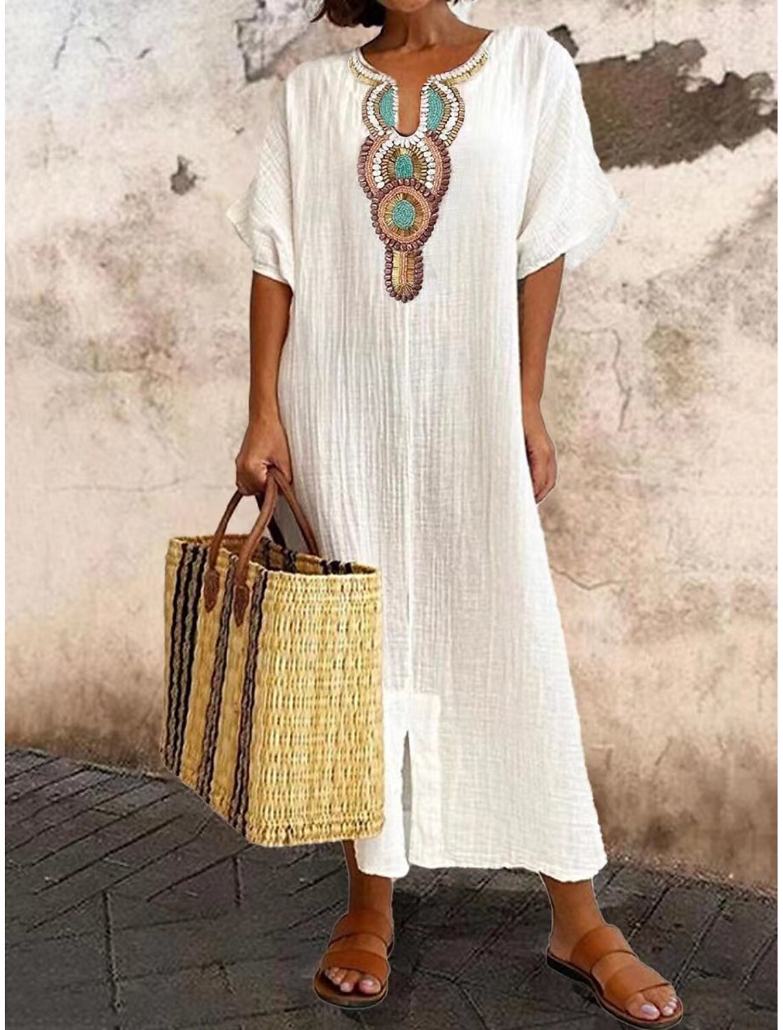Faith - Casual Cotton Linen Maxi Dress