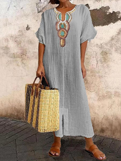 Faith - Casual Cotton Linen Maxi Dress