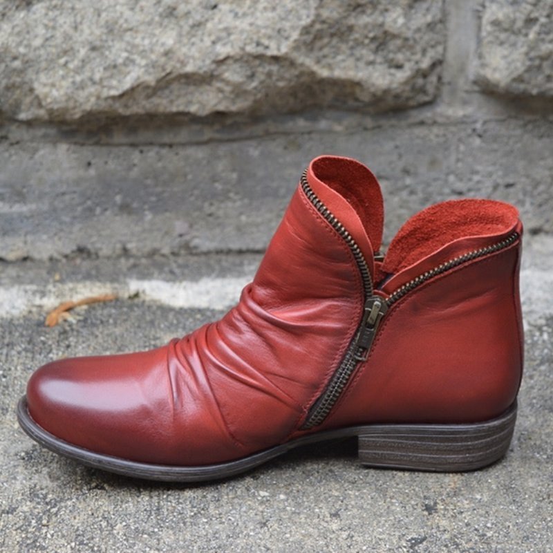 Abigail - Zip-Up Bio Leather Boots