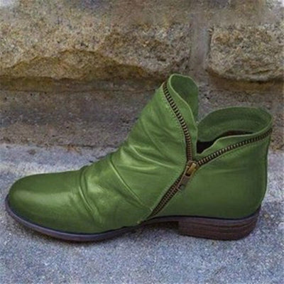 Abigail - Zip-Up Bio Leather Boots