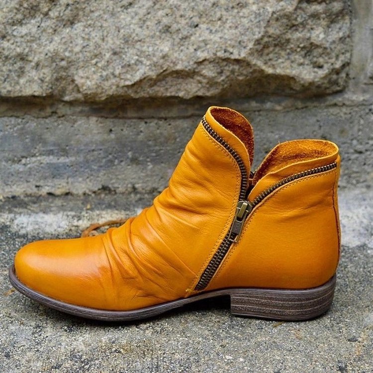 Abigail - Zip-Up Bio Leather Boots