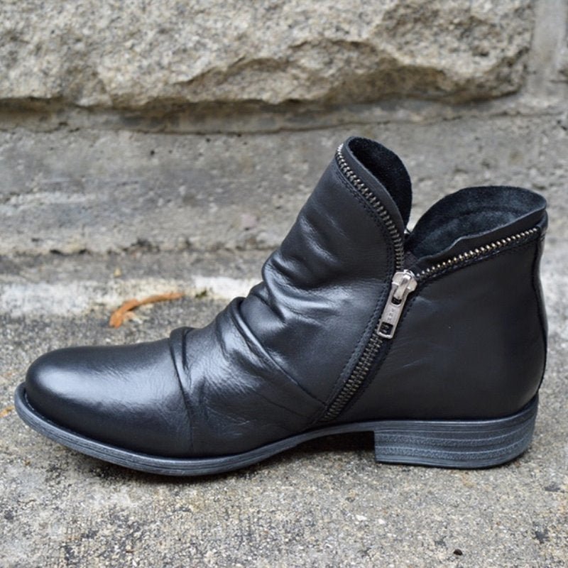 Abigail - Zip-Up Bio Leather Boots