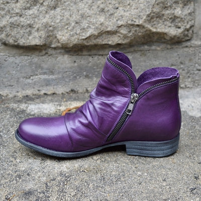 Abigail - Zip-Up Bio Leather Boots