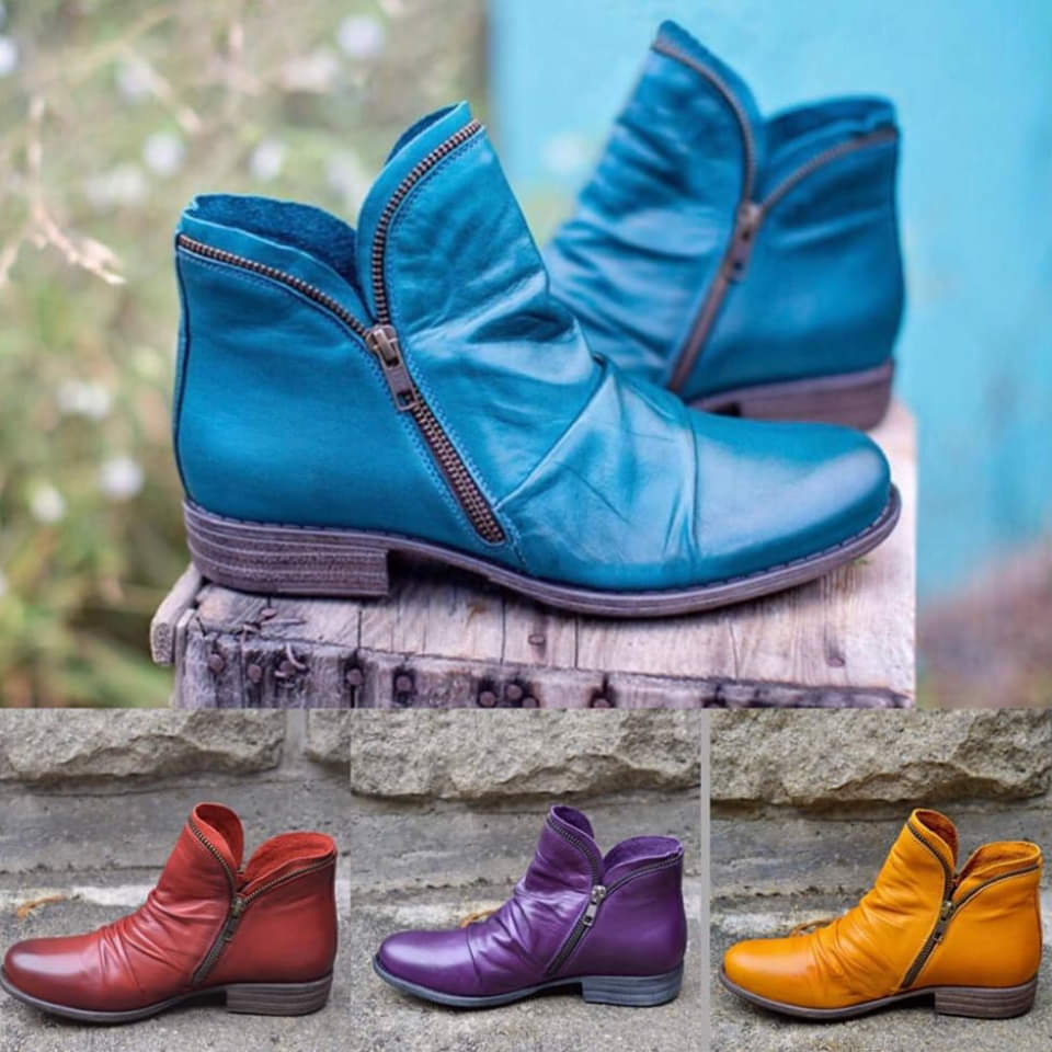 Abigail - Zip-Up Bio Leather Boots