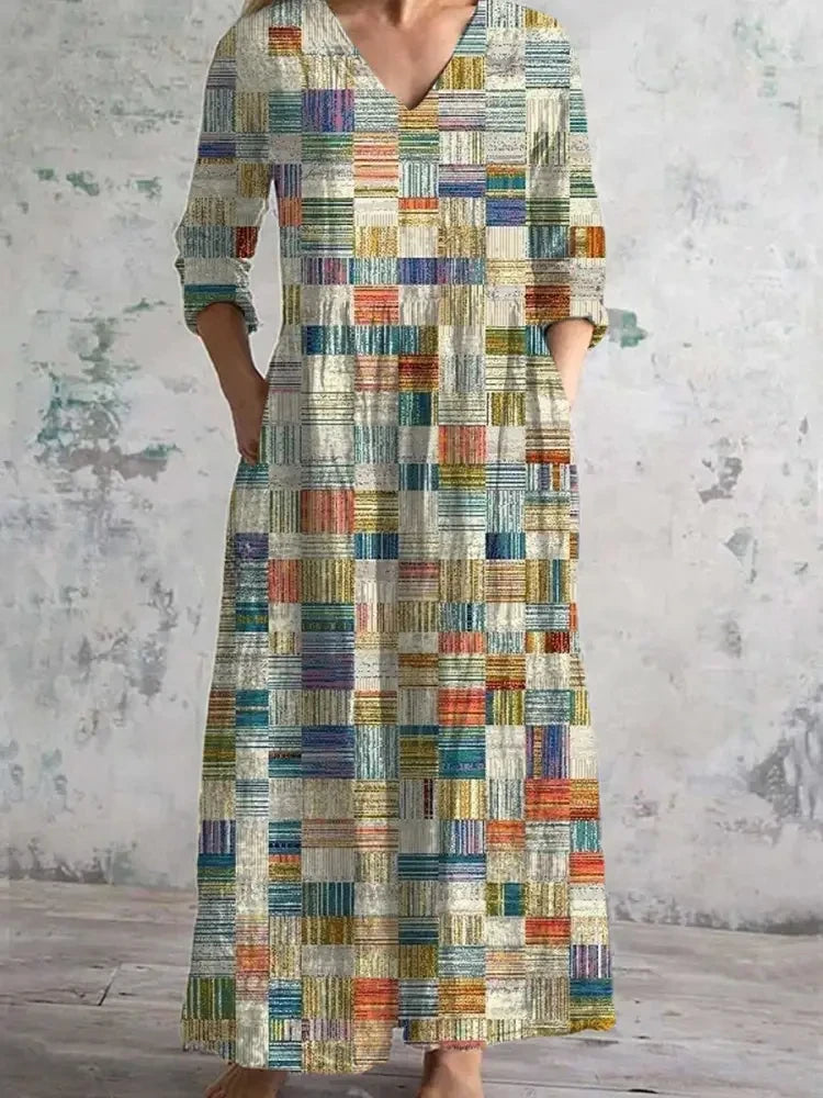 Hailey - Vintage Art Print Midi Dress