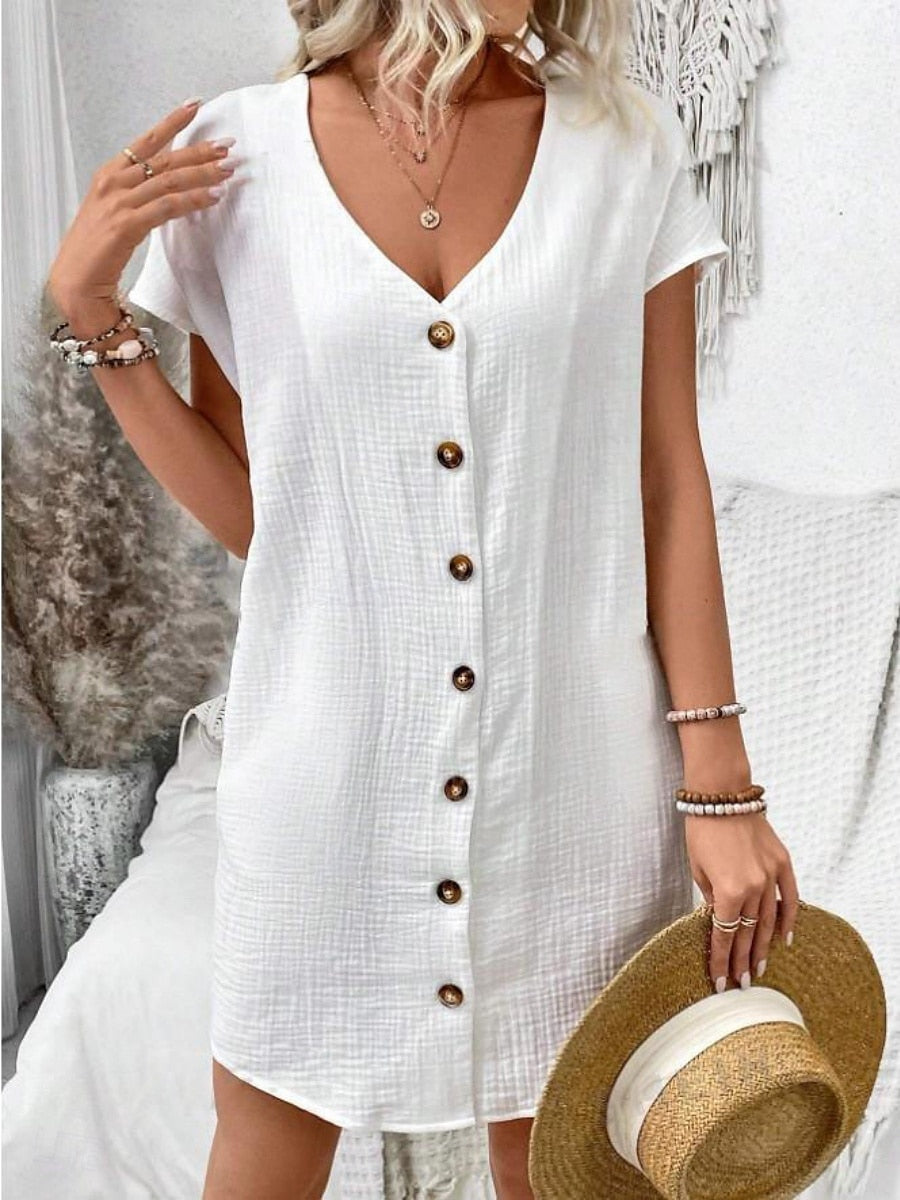 Elise - Cotton Linen Mini Dress